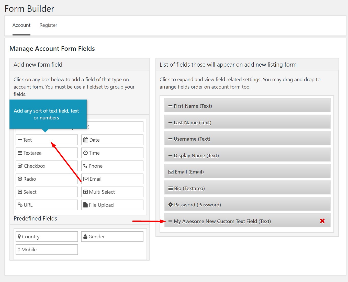 Add Custom Field To Register Form UsersWP Docs