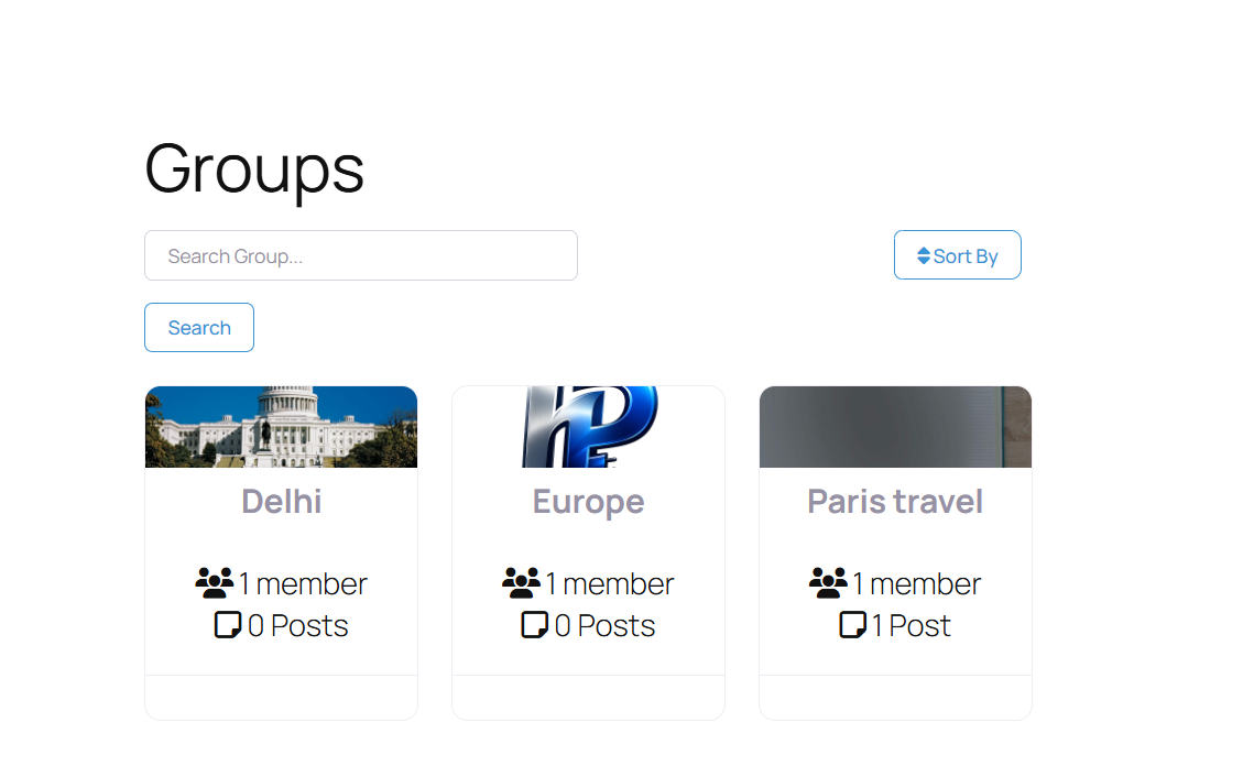 UWP Groups Widget Display on Groups List Page