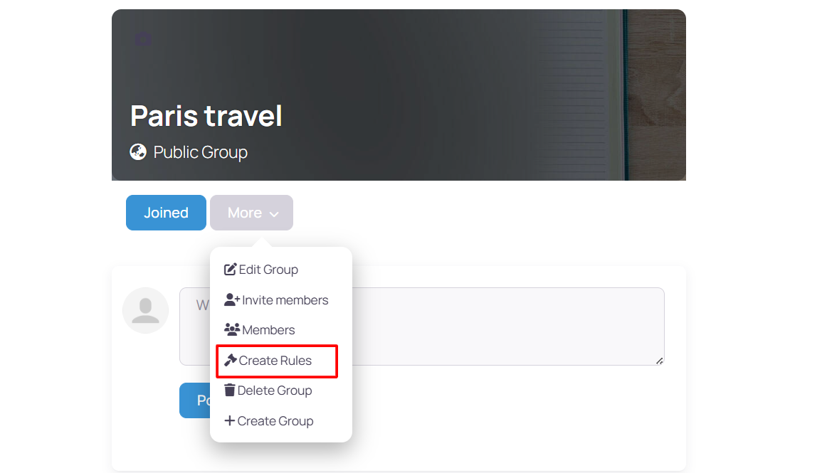 UWP Group Rules Widget Display