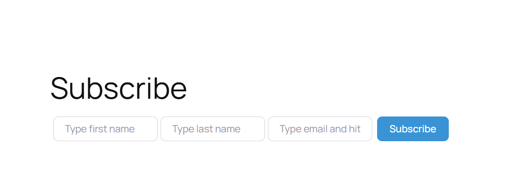 UWP Newsletter Subscribe Form Output