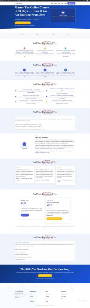 school child theme online courses page