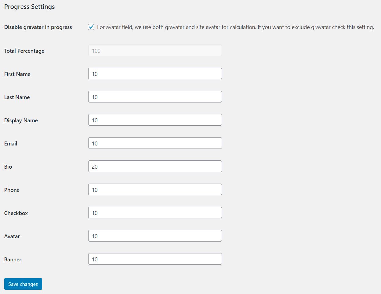 uwp profile progress settings