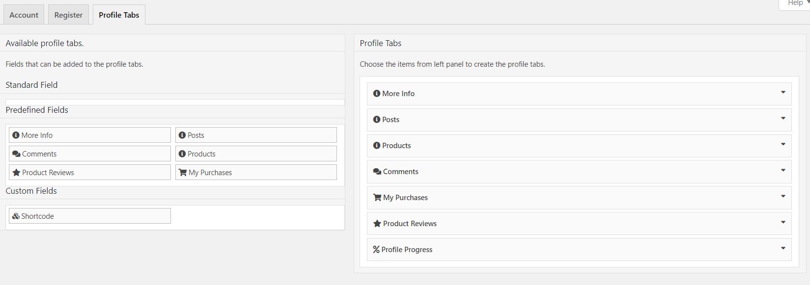 UsersWP WooCommerce profile builder new tabs